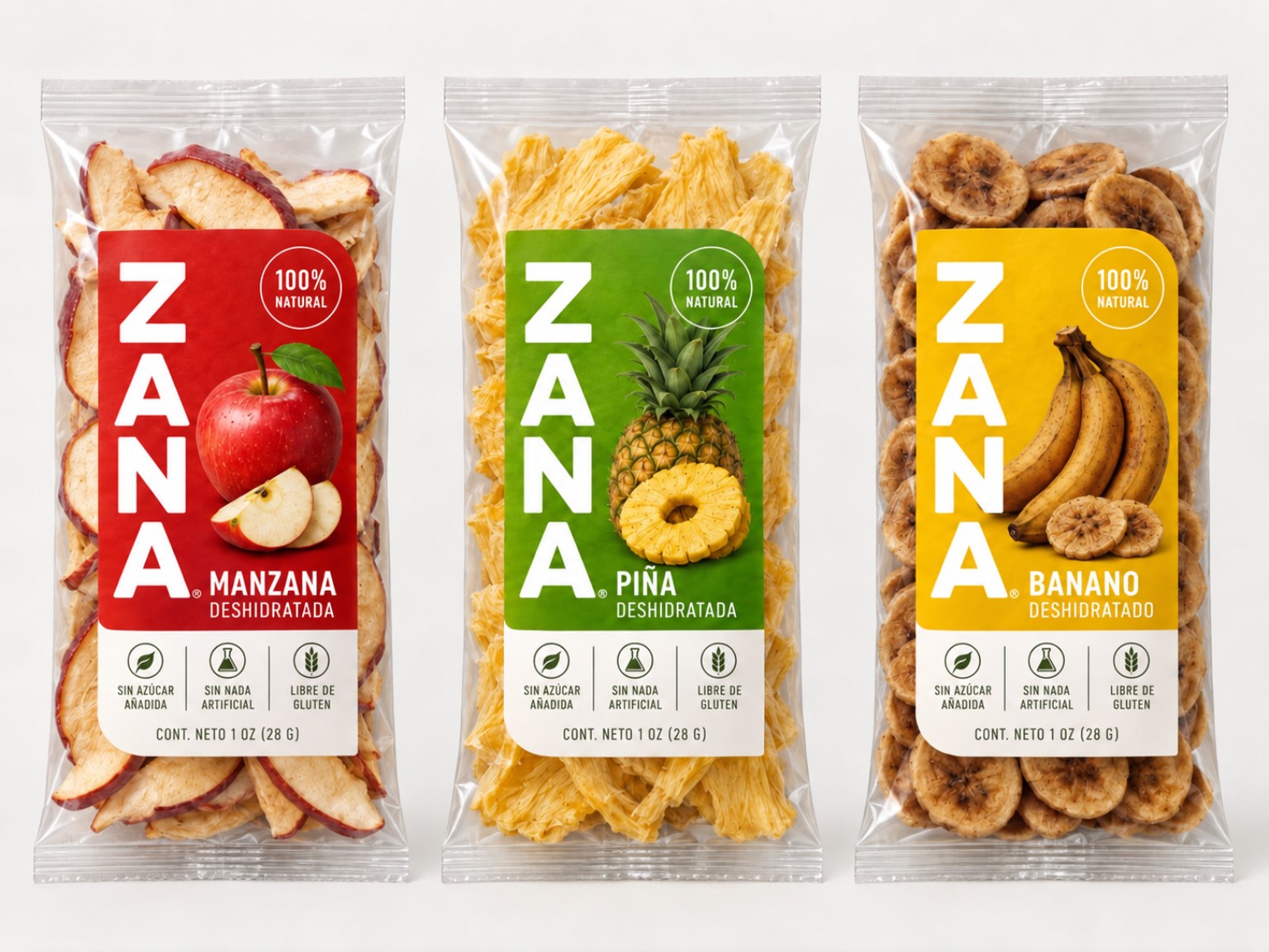 ZANA manzana, piña y banano
